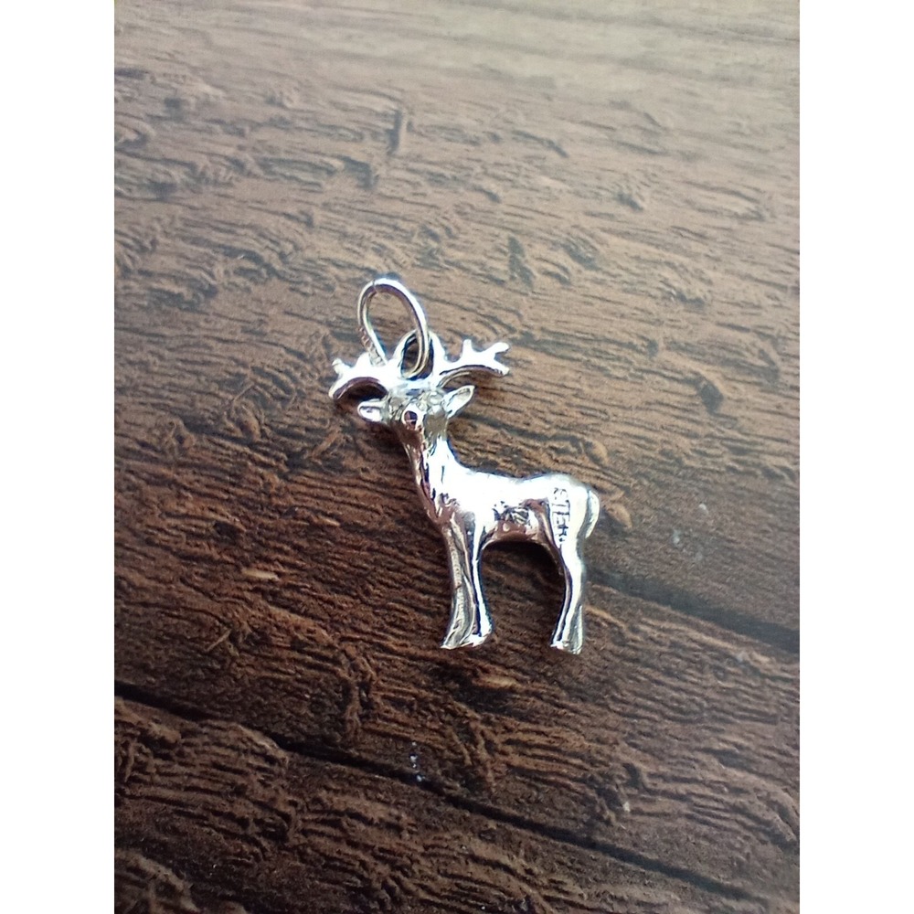 Vintage Buck/Deer Sterling Silver Dangling Bracelet Charm Pendant EUC